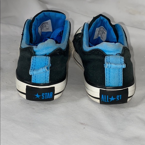 Converse all star low tops black blue junior Sz 2 - Picture 7 of 9